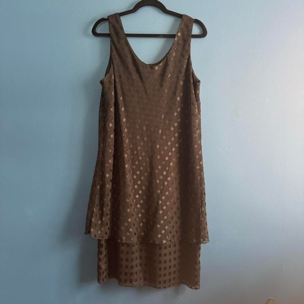 Vintage 90s Dress Women's Size Large Patra Black‎ Sheer Squares Homecoming